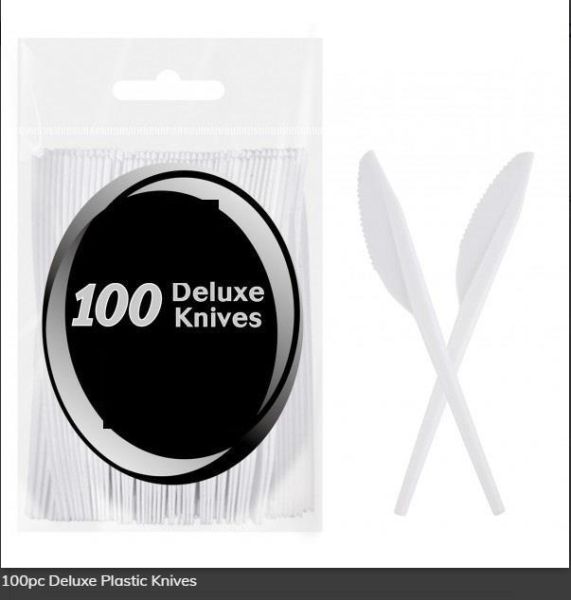 DISPOSABLE PARTY PLATES, BOWLS AND WHITE PLASTIC FORKS, KNIVES CUTLERY - Image 3