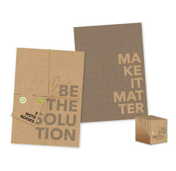 ECO FRIENDLY A5 SOFT COVER LINED NOTEBOOKS NOTEPADS LESS IS MORE MAKE IT MATTER - Image 1