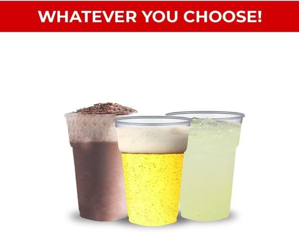 Heavy Duty Clear Pint Plastic Tumblers - 470 ml 50 Pack of Disposable Cups - Image 7