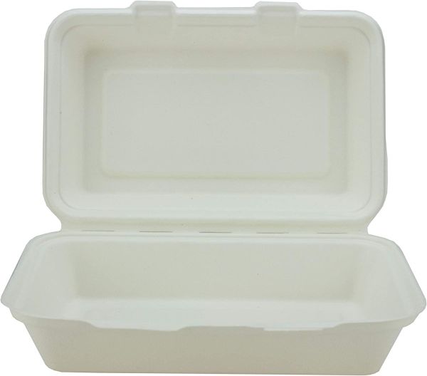 CLAMSHELL TAKE-AWAY FOOD CONTAINER 1 COMPARTMENT ECO-FRIENDLY (25PC 9 X 6 INCH) - Image 4