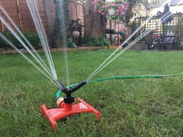 3 ARMED GARDEN SPRINKLER LAWN WATERING GRASS GARDEN FLOWER HOSE PIPE 3 NOZZLES - Image 8