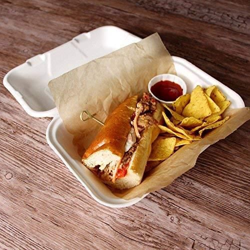 CLAMSHELL TAKE-AWAY FOOD CONTAINER 1 COMPARTMENT ECO-FRIENDLY (25PC 9 X 6 INCH) - Image 1