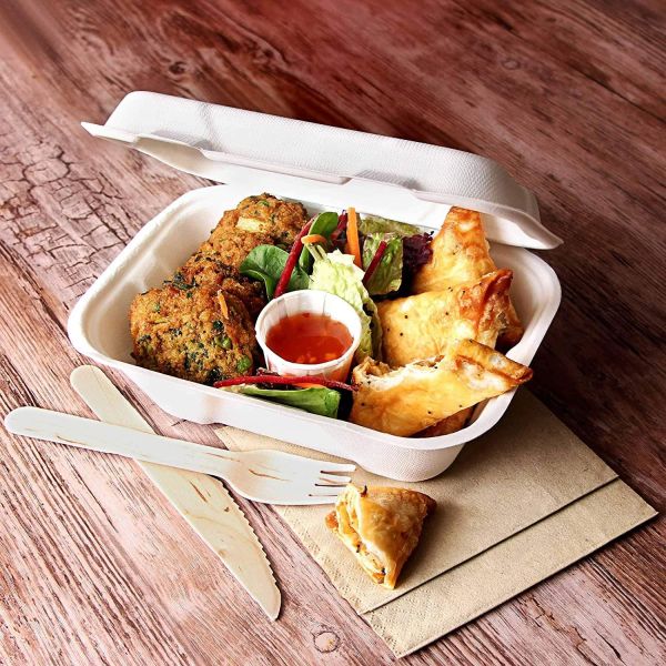 CLAMSHELL TAKE-AWAY FOOD CONTAINER 1 COMPARTMENT ECO-FRIENDLY (25PC 9 X 6 INCH) - Image 7