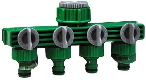 4 WAY TAP CONNECTOR ADAPTER GARDEN HOSE PIPE ADAPTOR 3/4" OUTLET SPLITTER - Image 1